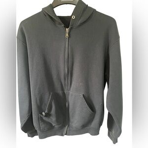 Fruit Of The Loom Black Imperfection Zip Up Hoodie Sz Large